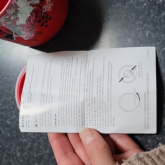 Starbucks Holiday Red White Green Poinsettia Christmas 2022 Ceramic Mug Cup 8oz - Picture 7 of 12